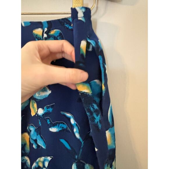 Vintage Dark Blue Norton McNaughton Petite Lily Midi Skirt with Pockets - Picture 4 of 6